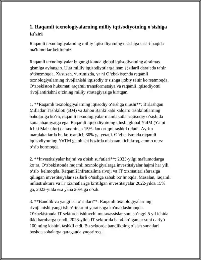 IQTISODIYOTDA RAQAMLI TEXNALOGIYALARNING TUTGAN ORNI 4