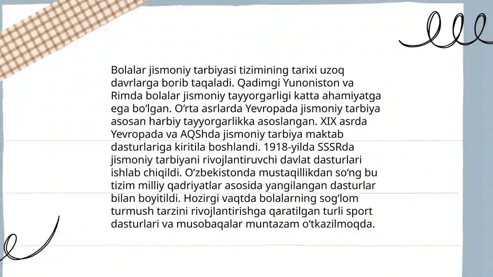 Bolalar jismoniy tarbiyasi tarixiy rivojlanishi 4