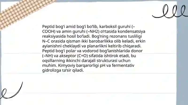 Peptit nazariyasi mavzusi 4