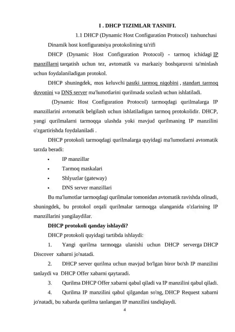 DHCPning ishlash jarayoni va DHCP serverini sozlash 4