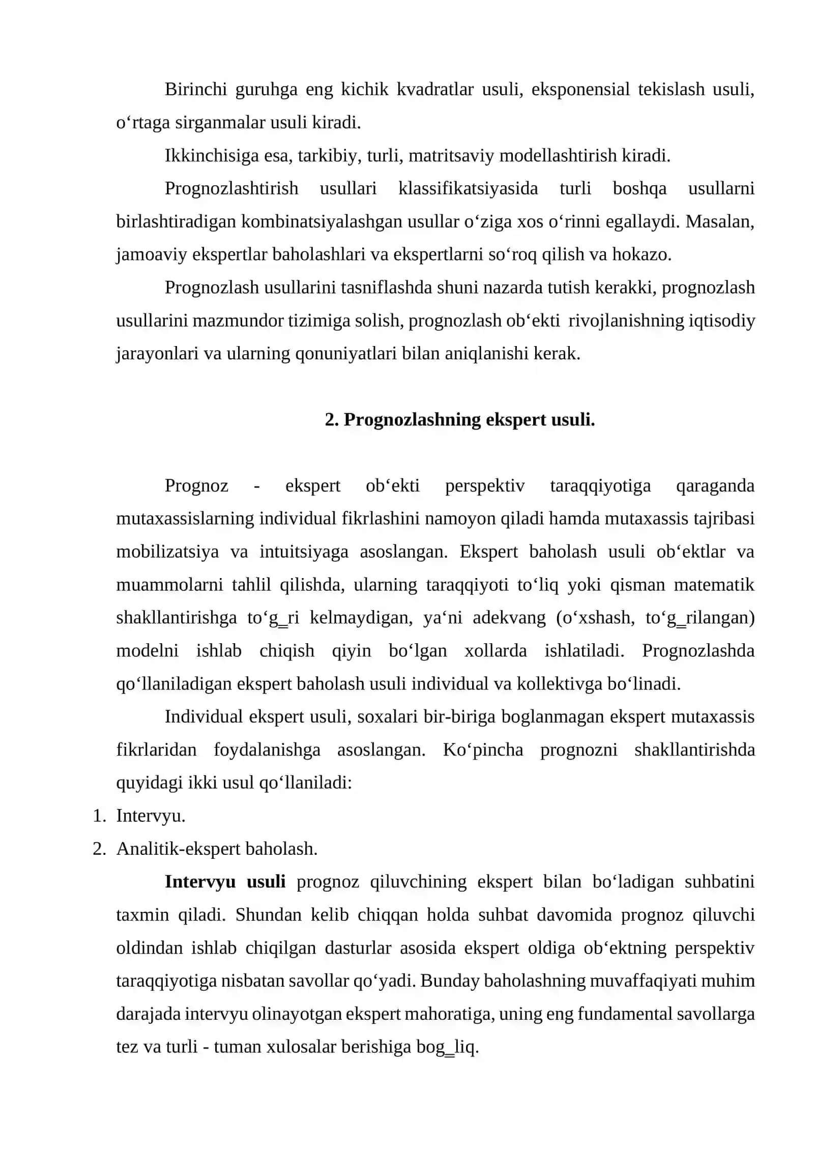 Iqtisodiy va ijtimoiy prognozlash usullari 4