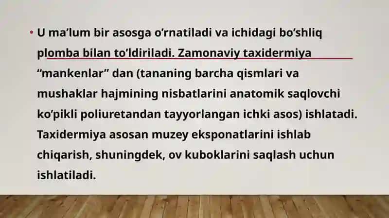 Sut emizuvchilar sinfining turli vakillaridan chuchela tayyorlash 4