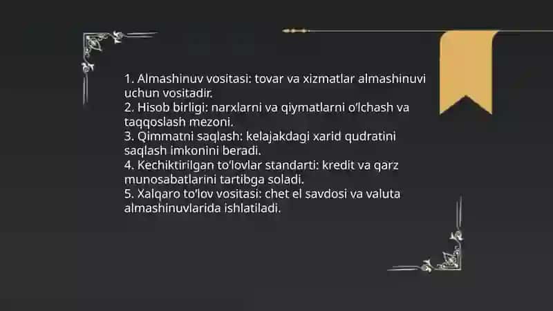 Tovar va pul munosabatlari 4