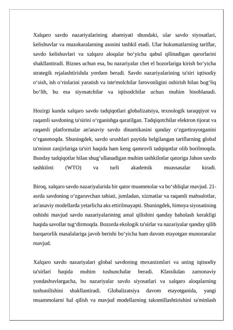 Xalqaro savdo nazariyalari 4