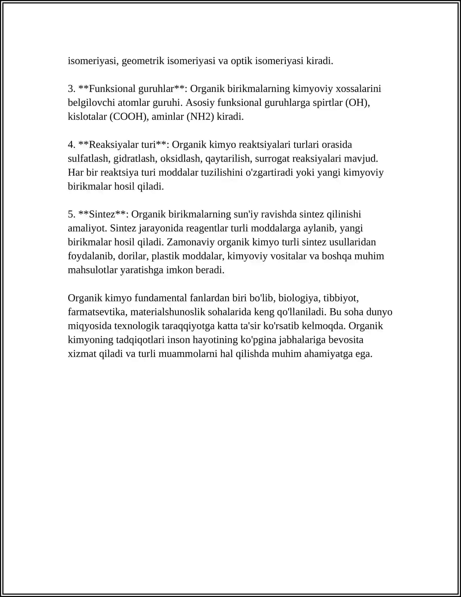 ORGANIK KIMYOGA KURSI 4