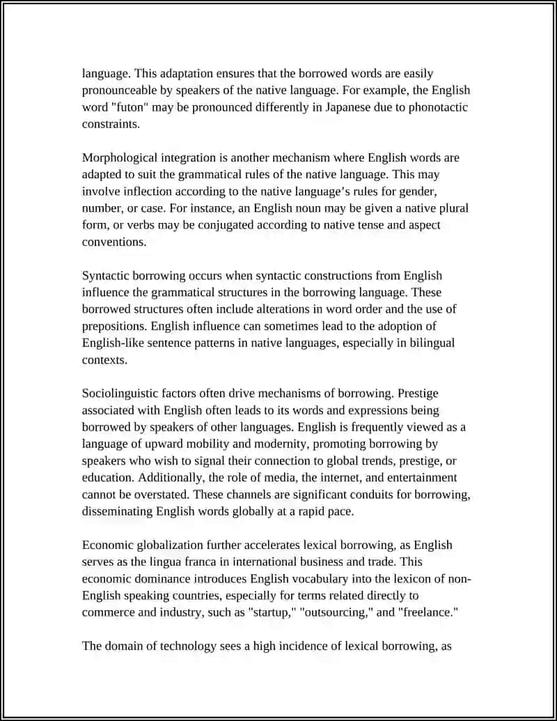 LOAN WORDS AND BORROWING: INFLUENCE OF ENGLISH ON NATIVE LANGUAGE 4