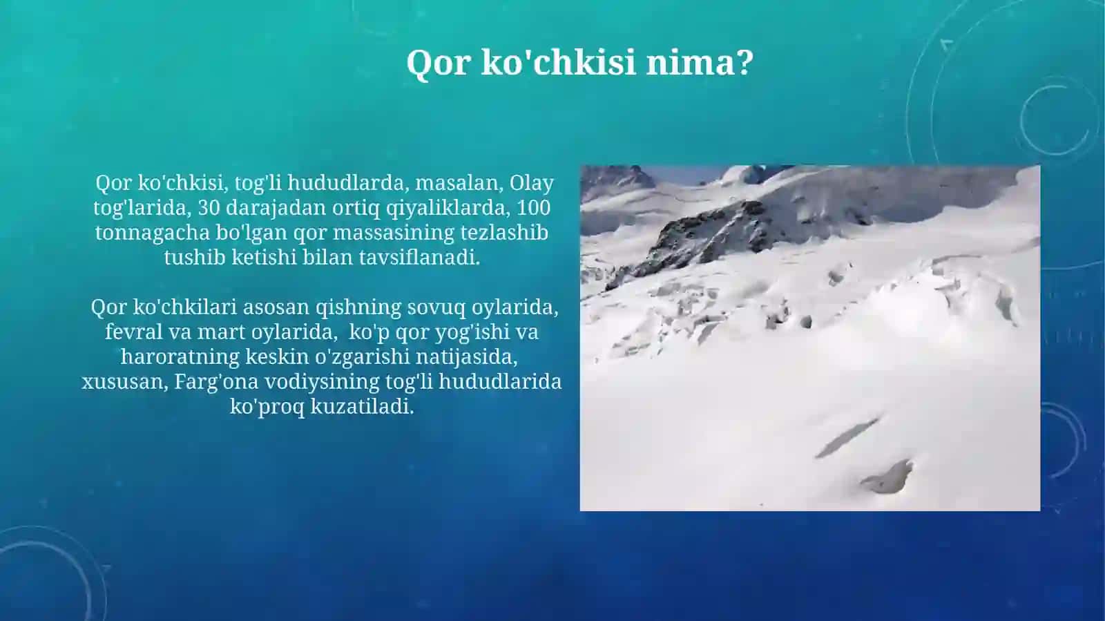 Qor ko'chkilari haqida 4