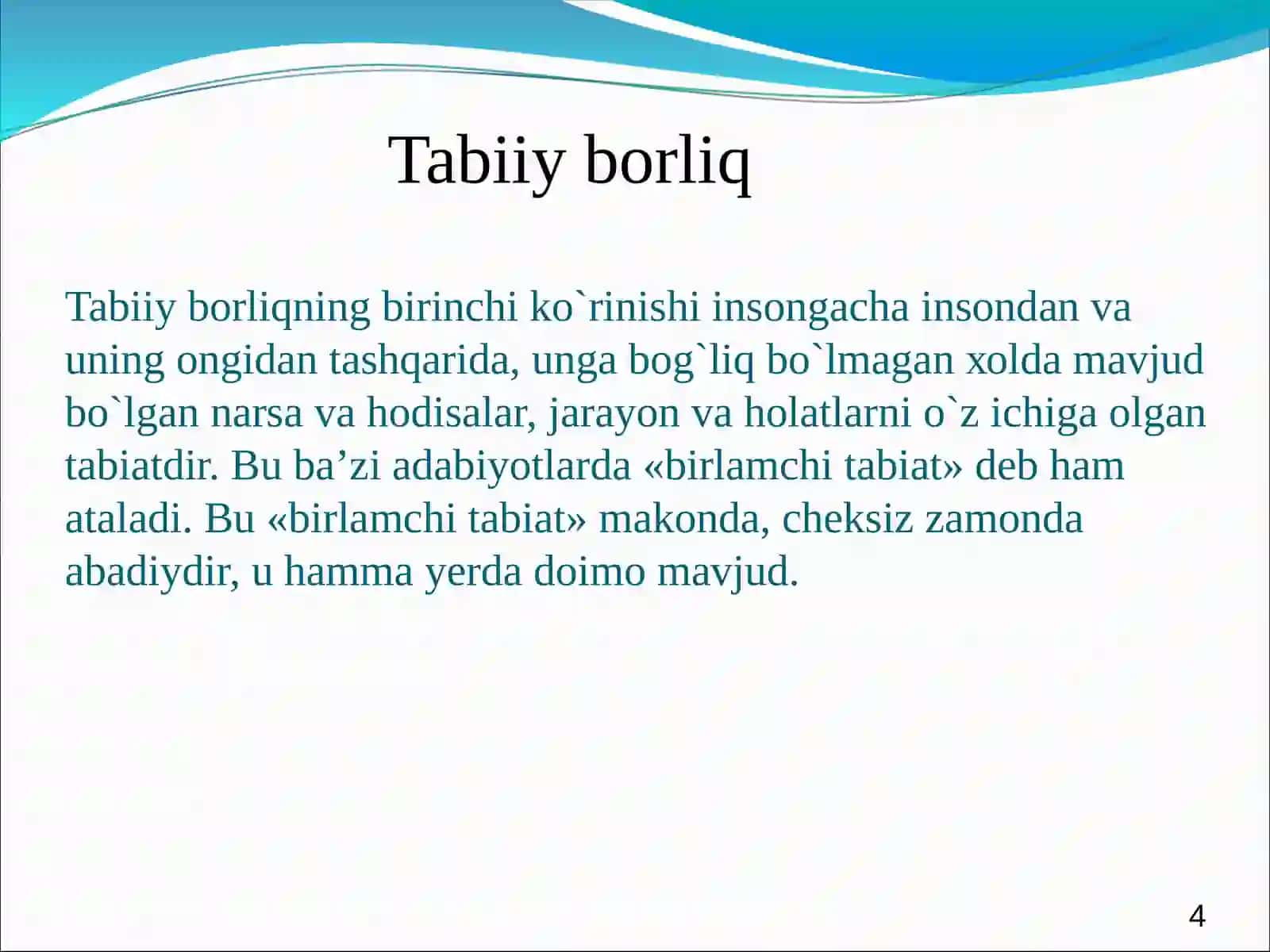 FALSAFA TARIXIDA BORLIQ MASALASI 4