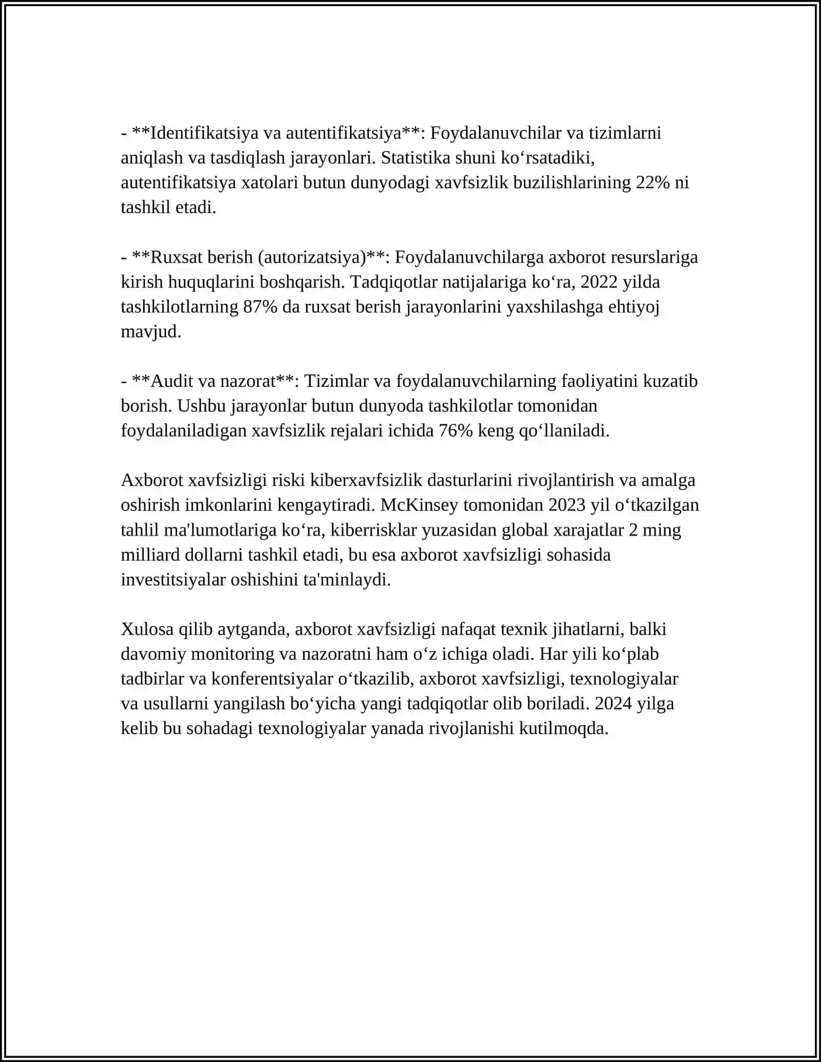 AXBOROTNI MUHOFAZA QILISHNING KRIPTOGRAFIK USULLARI. AXBOROTLARNI KODLASH ALGORITMLARI 4