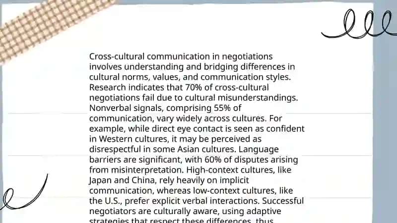 The influence of culture on negotiating 4