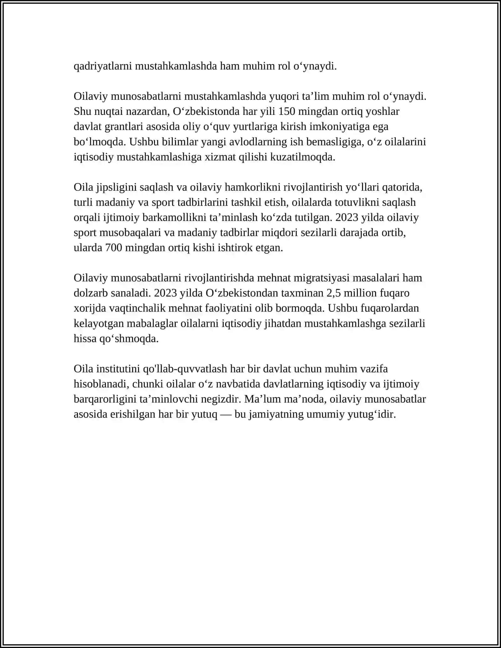 OILA BILAN HAMKORLIKDA ISHLASH 4