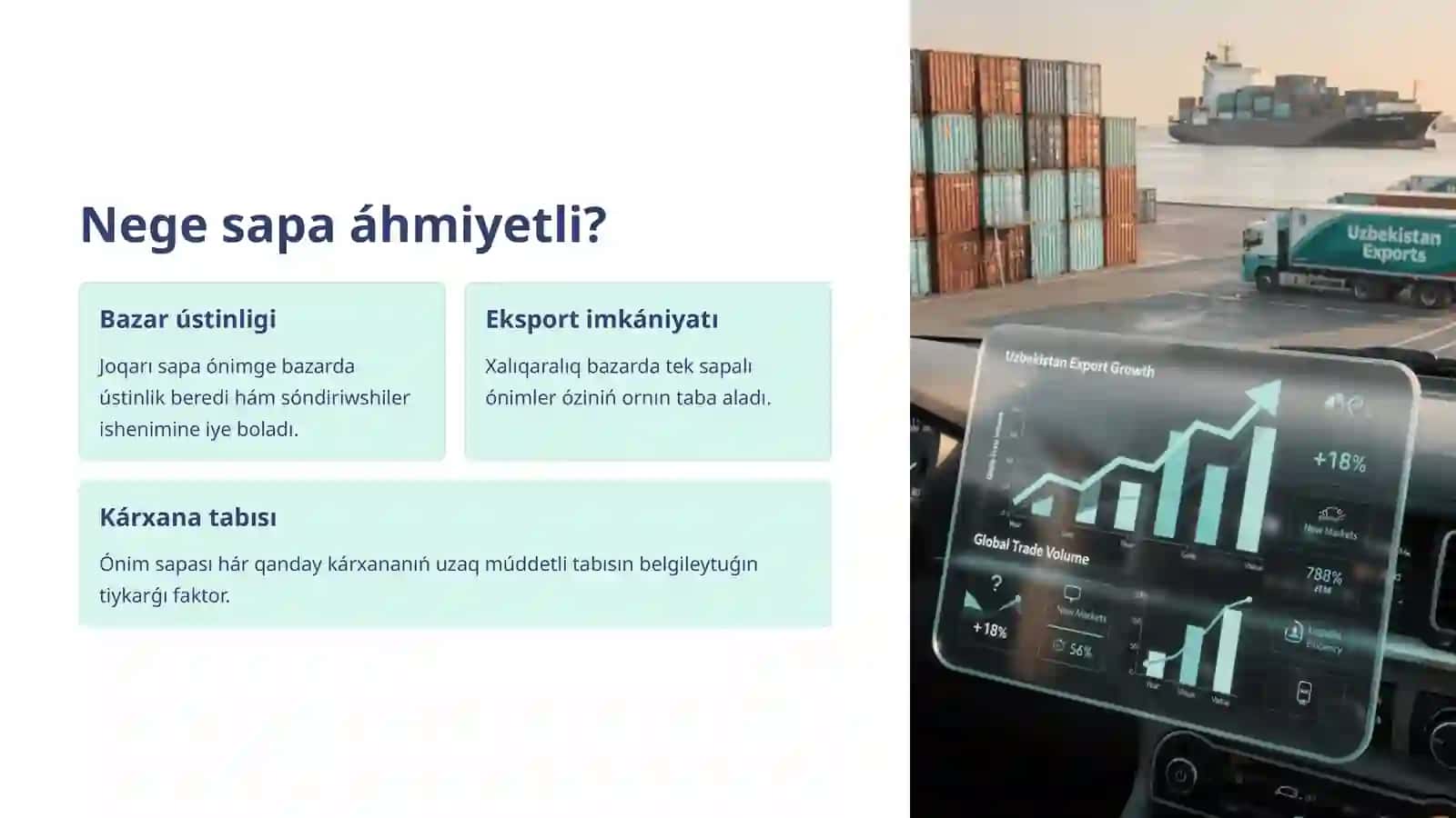 Ózbekstan kárxanaları ónimleriniń sapası hám básekige shıdamlılıǵı 4