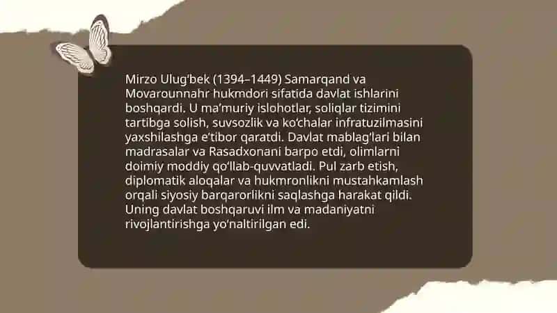 Mirzo Ulugʻbekning hayoti va oilasi 4
