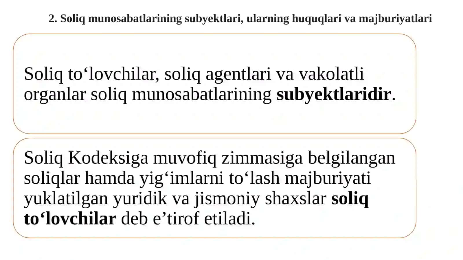 “Soliqlar va soliqqa tortish” fanining predmeti va obyekti 4