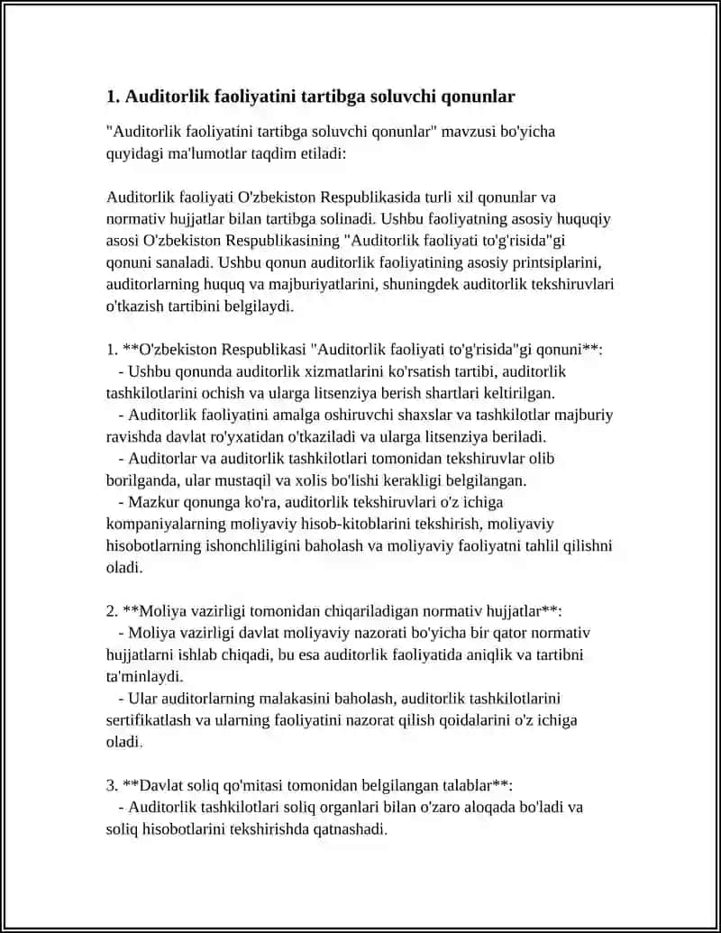 Auditorlik Faoliyati To'g'risidagi Qonun va Boshqa Normativ - Xuquqiy Hujjatlar Sharhi 4