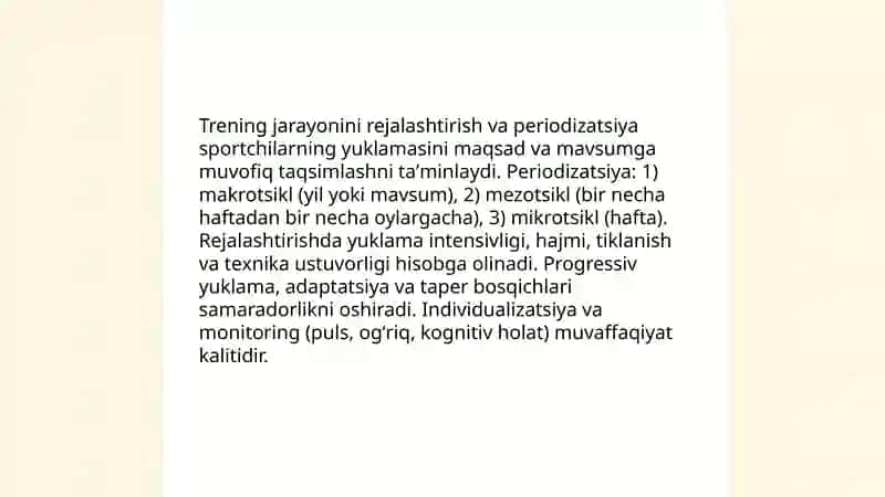 Sport mashg'ulotlarining metodologik asoslari 4