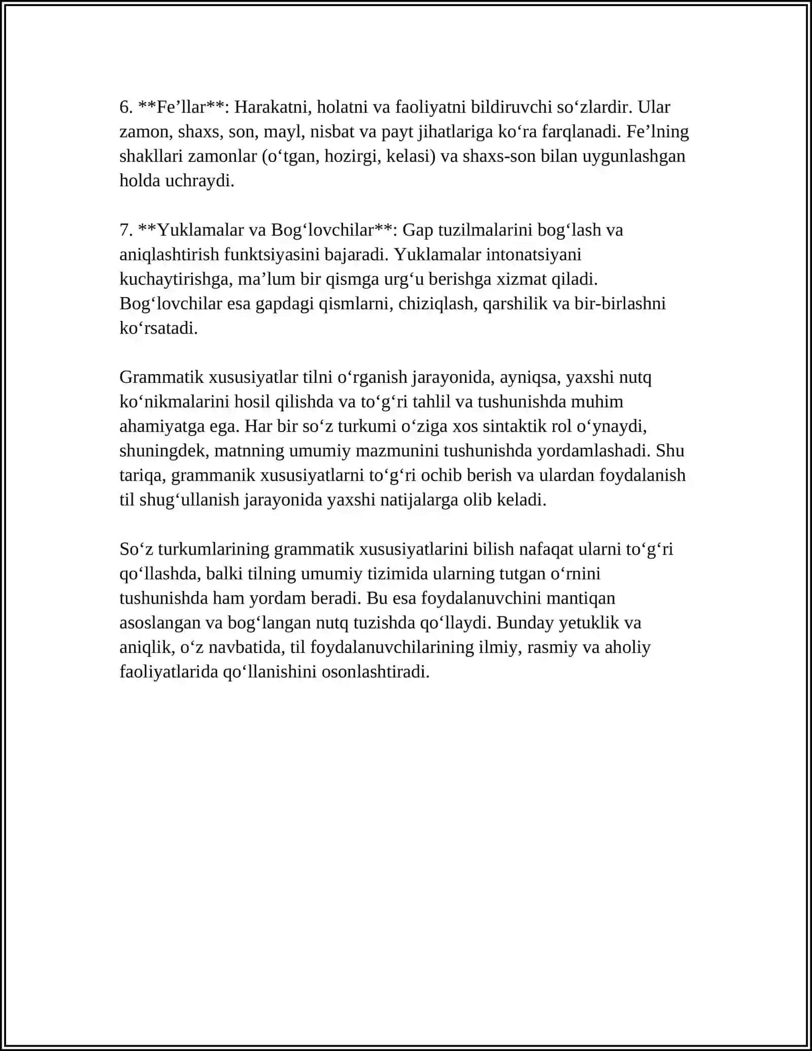 NUTQNING GRAMMATIK ME'YORLARI 4