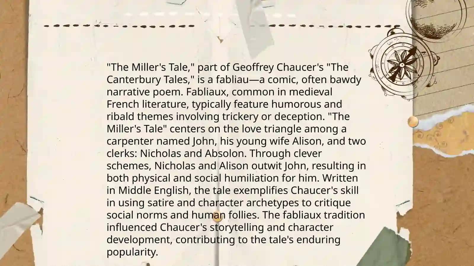 Genre diversity in G. Chaucer’s “The Cantury Tales” 4