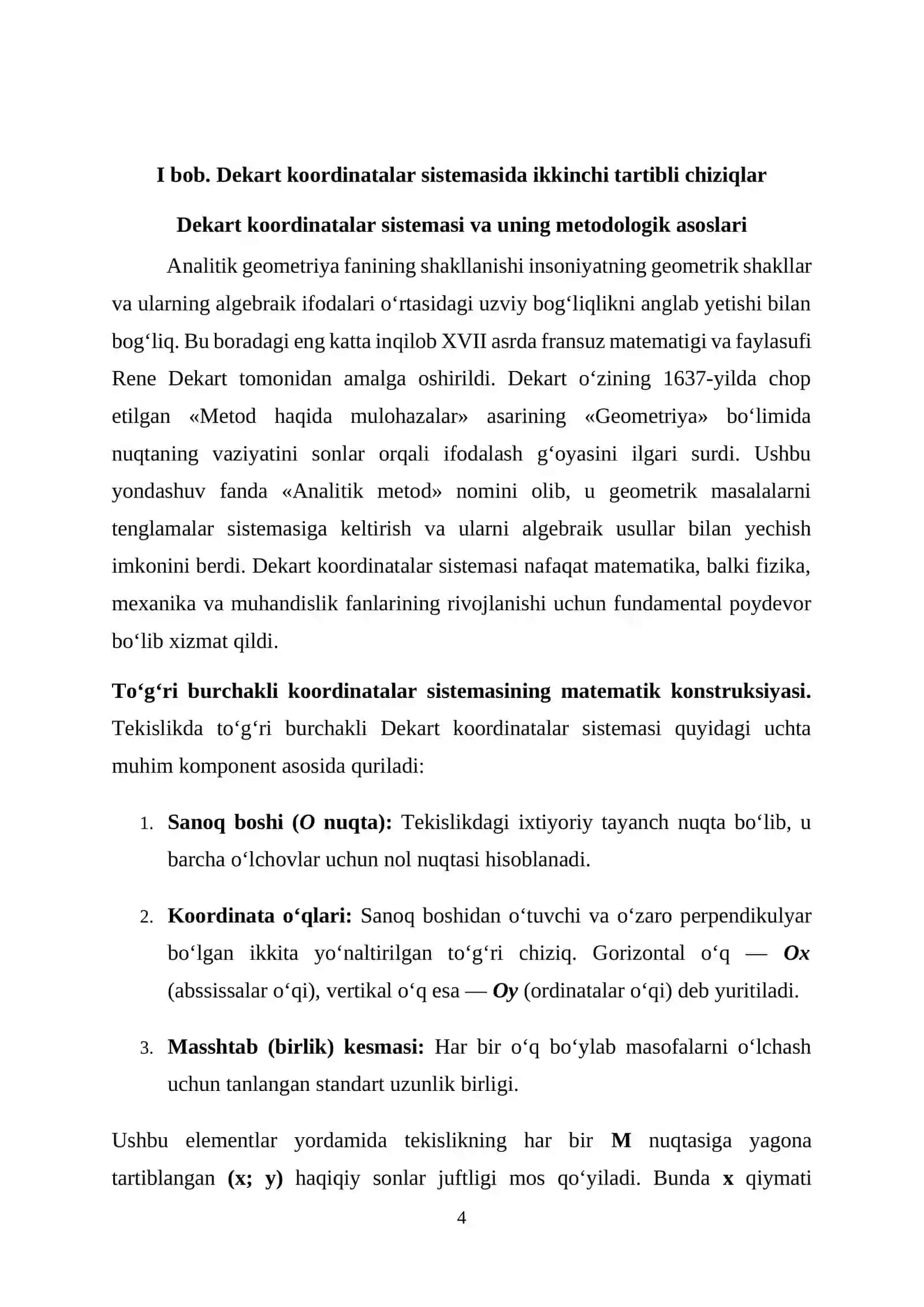 Dekart koordinatalar sistemasida ikkinchi tartibli chiziqlar 4