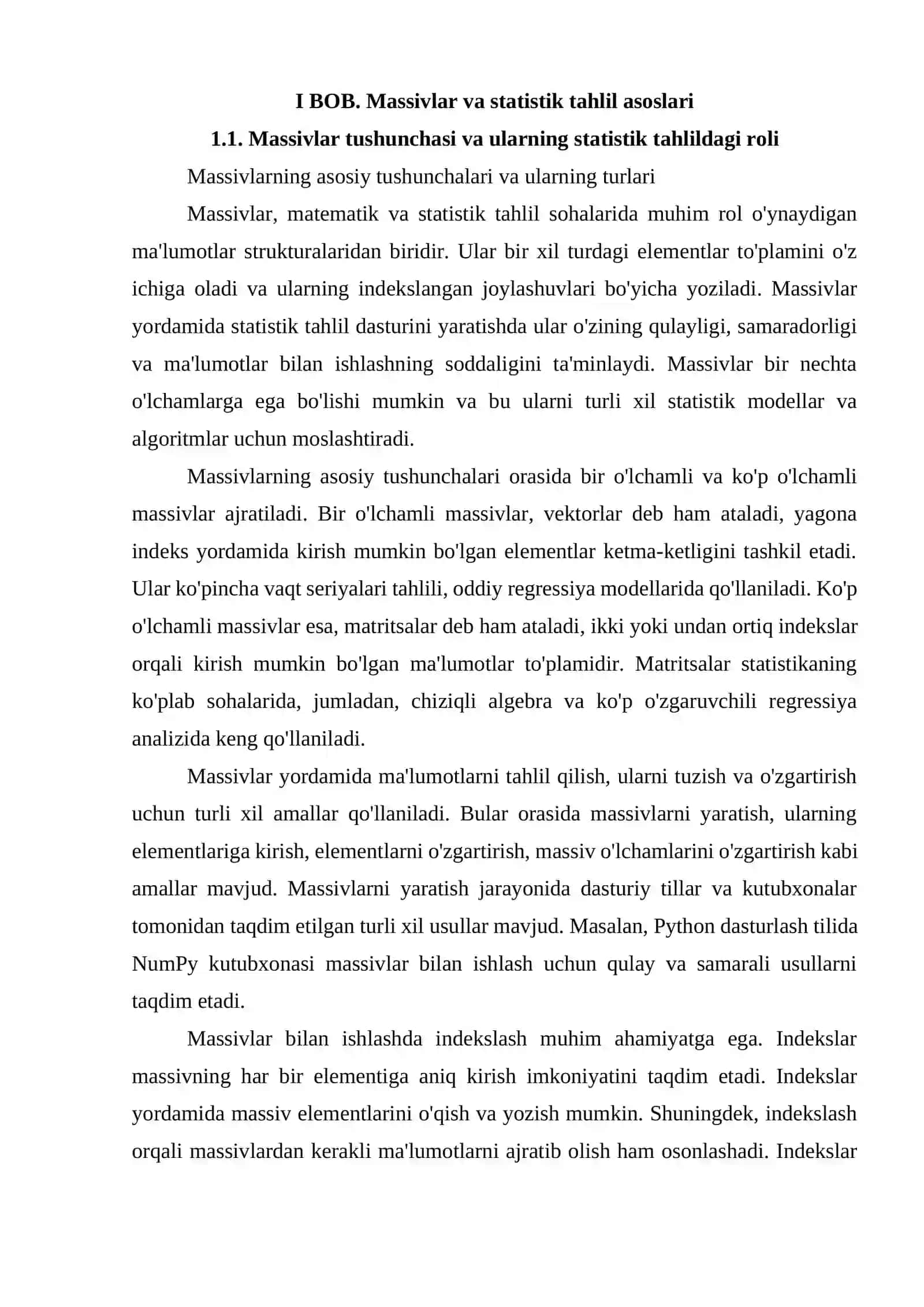 Massivlar Yordamida Statistik Tahlil Dasturi 4