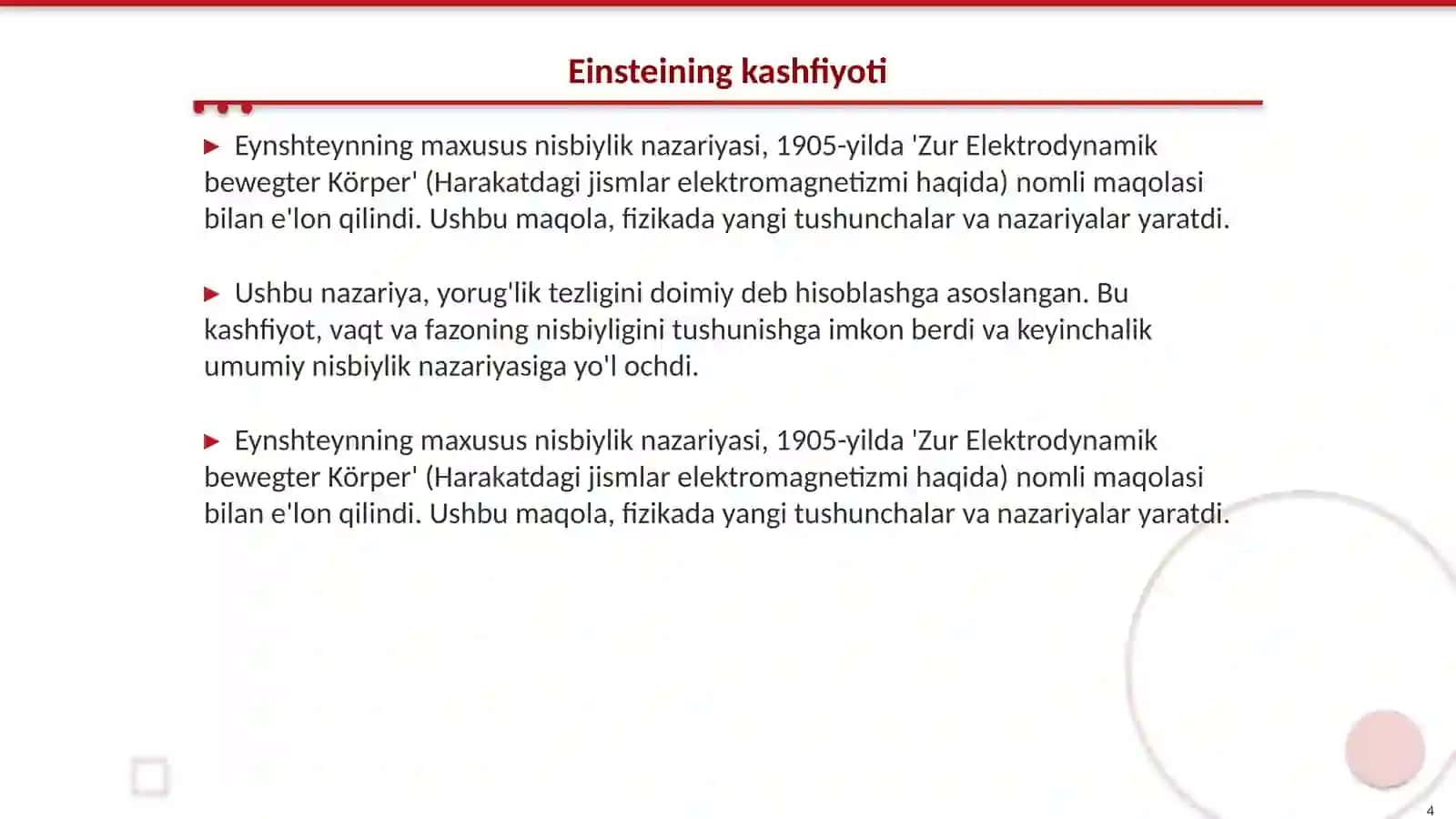 Maxusus nisbiylik nazariyasi 4