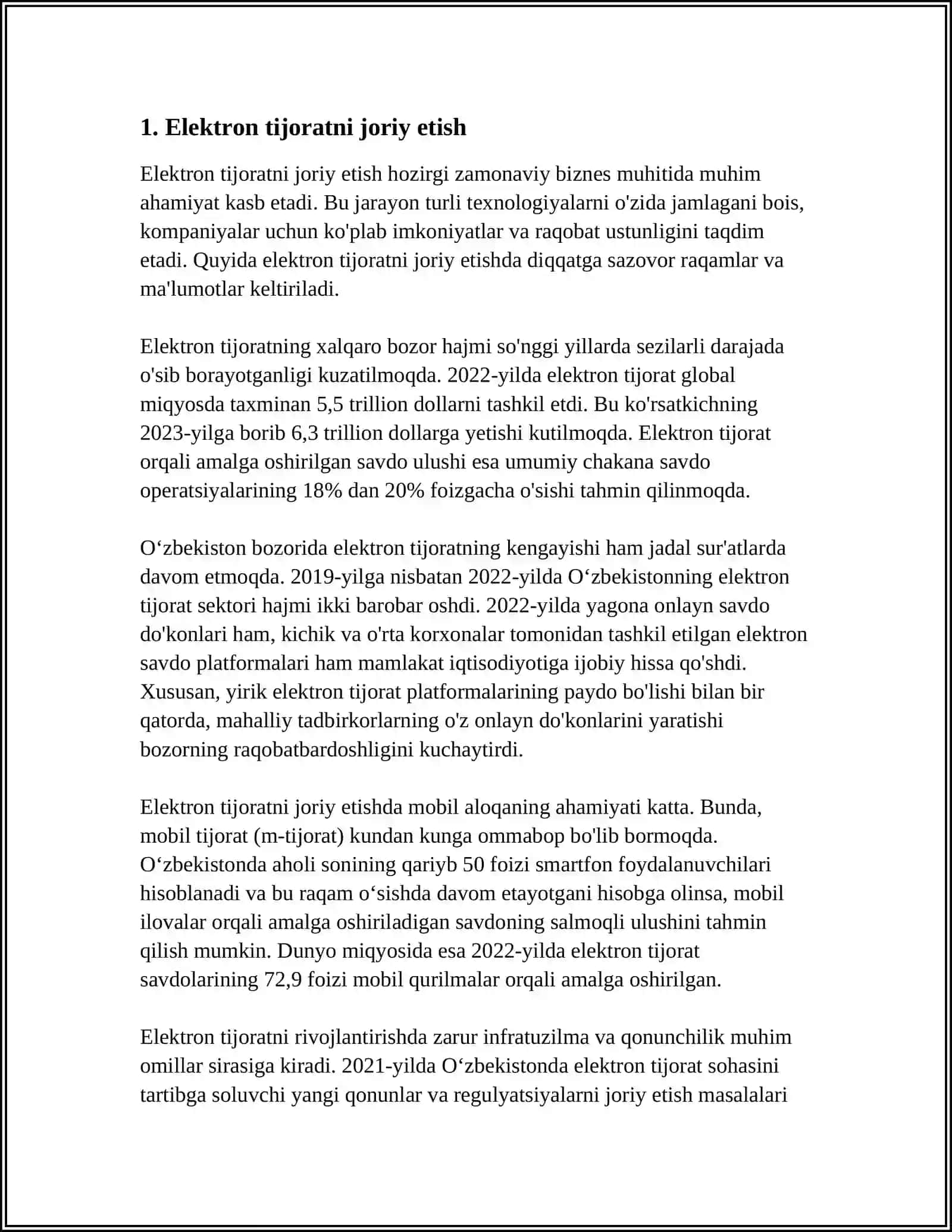KORXONALAR FAOLIYADA ELEKTRON BEZNESDAN FOYDALANISH 4