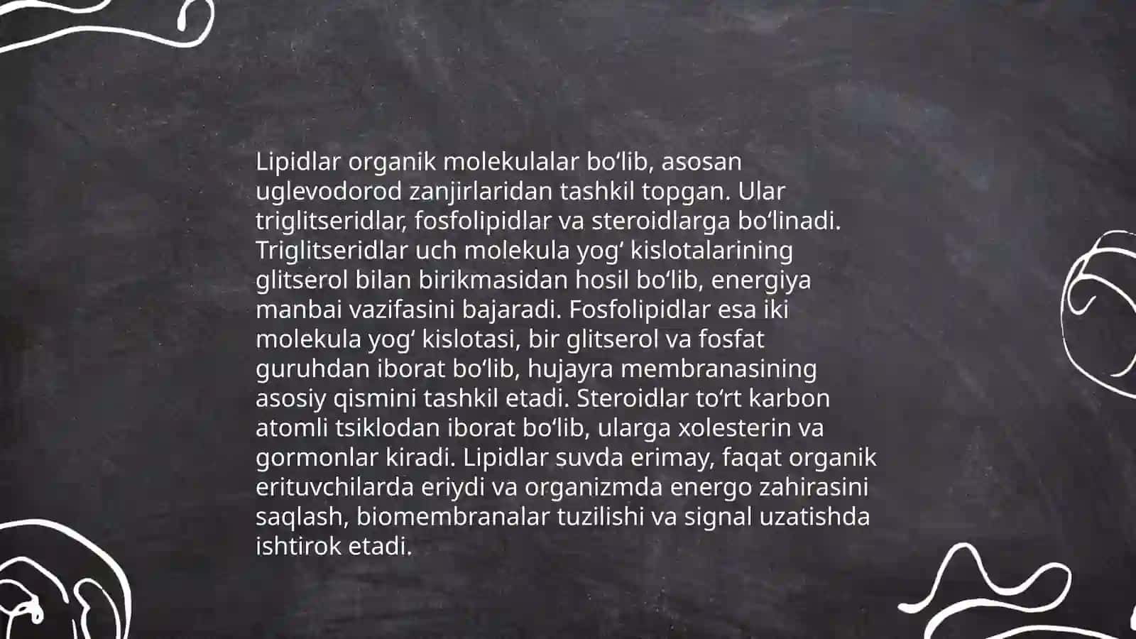 Lipidlar turlari va sinflanishi 4