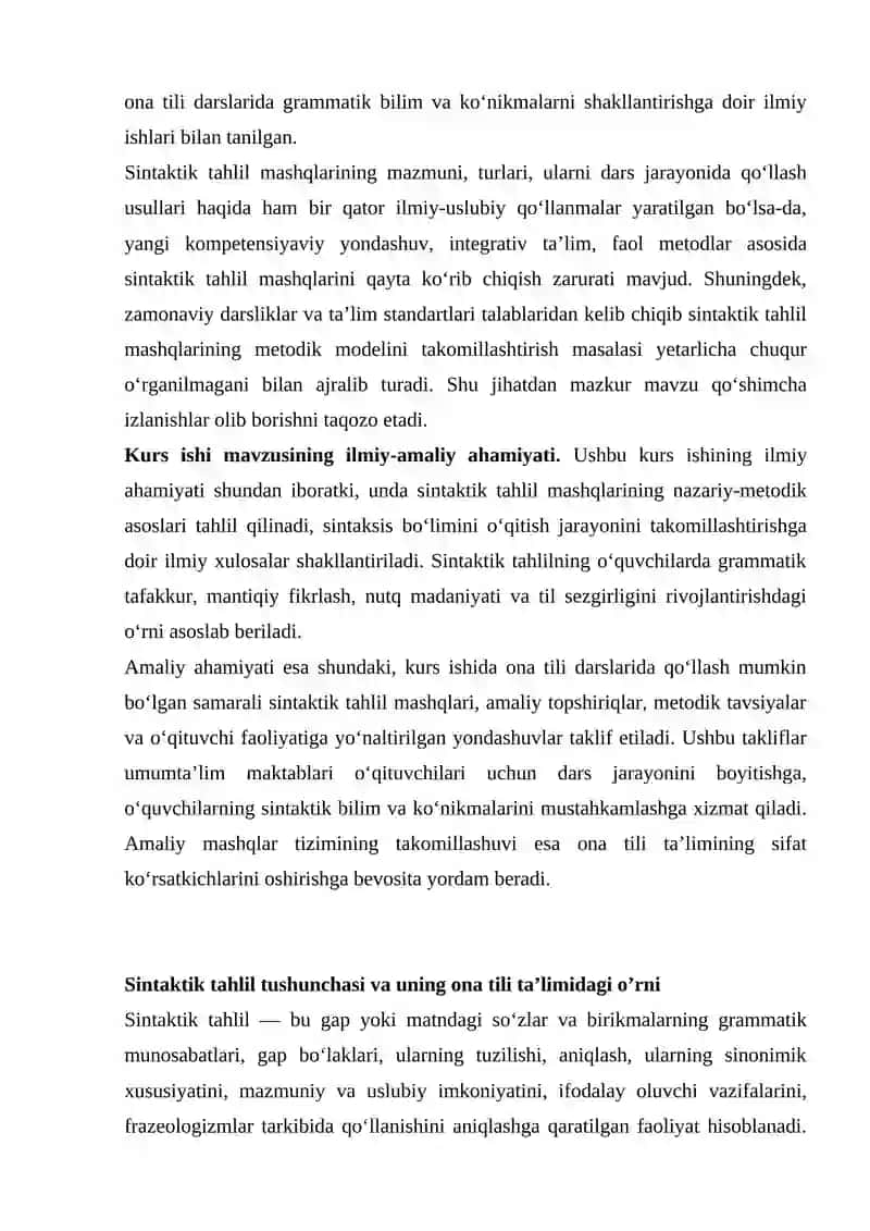 Ona tili darslarida sintaktik tahlil mashqlarini o'tkazish 4