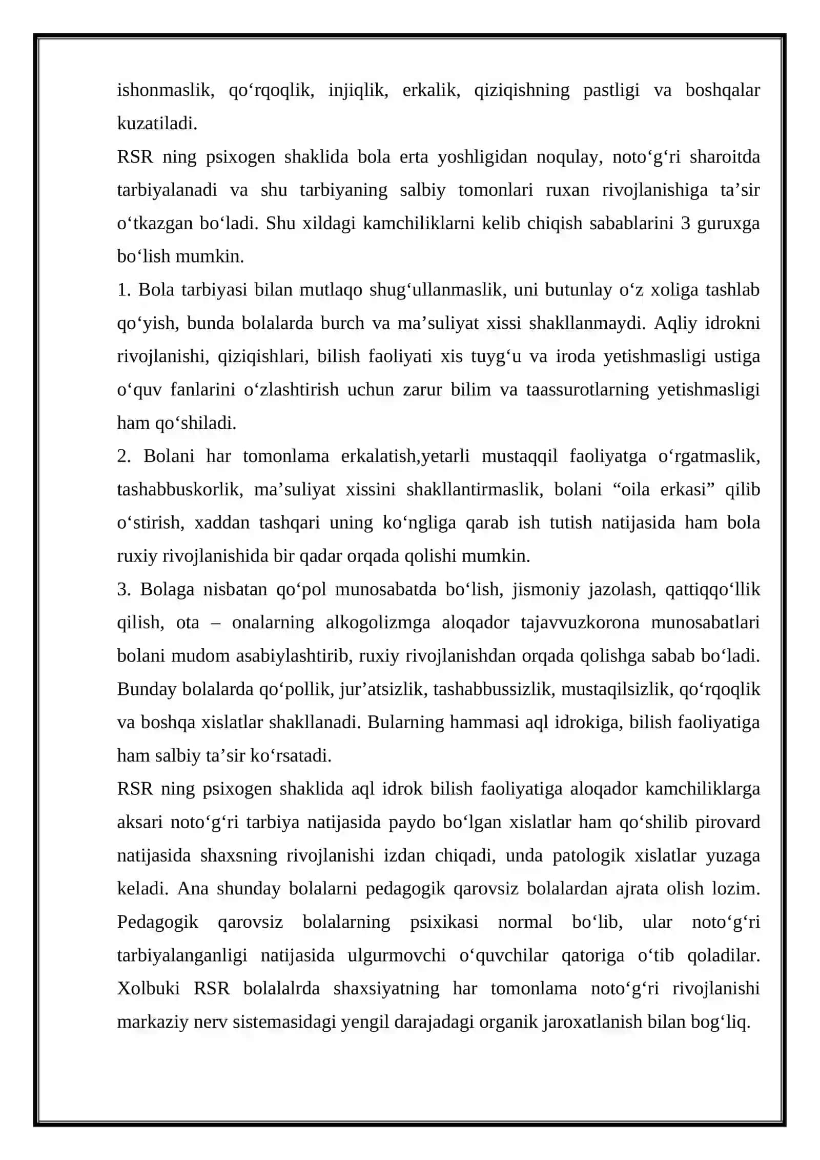 RUHIY RIVOJLANISHI SUSTLASHGAN BOLALAR TA'LIM-TARBIYASI 4