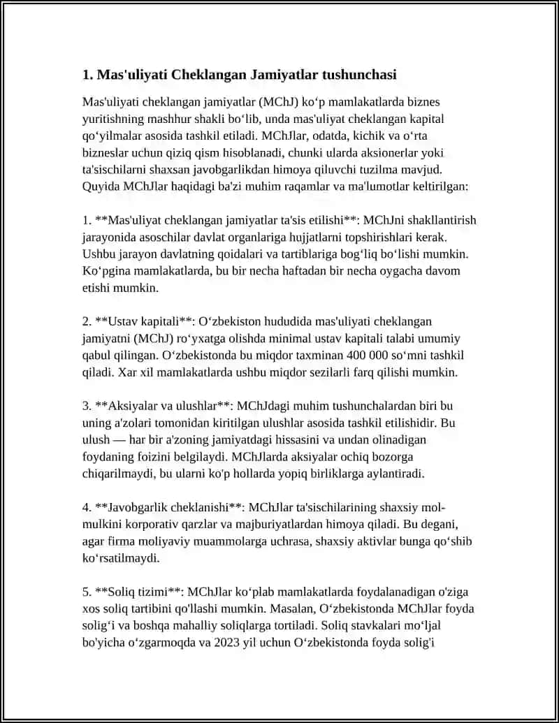Mas'uliyati Cheklangan Jamiyatlar 4