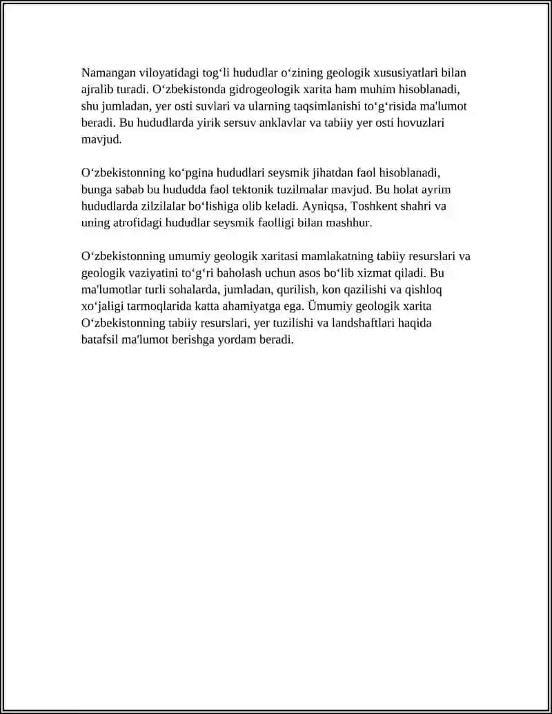 Oʻzbekistonning Geologik Xaritasi 4