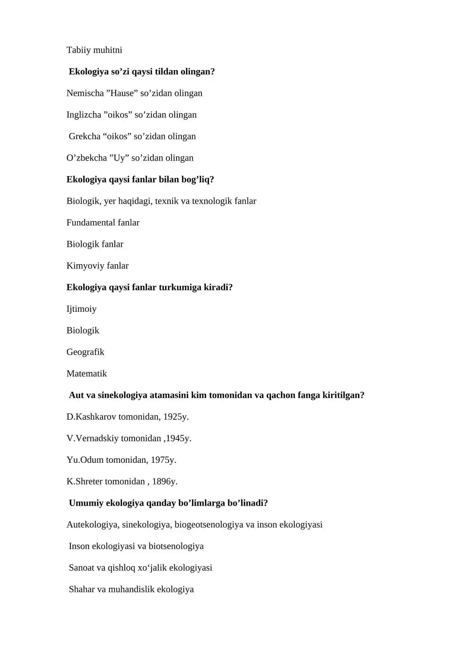Ekologik muammolar va ularning echonlekleri 4