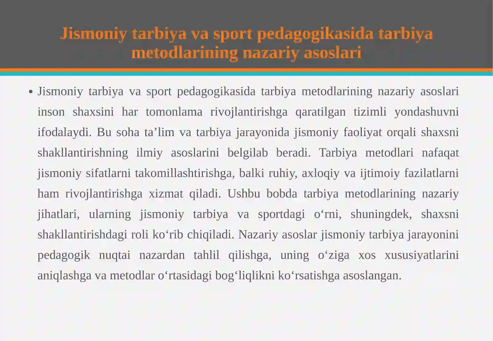 Jismoniy tarbiya va sport sohasida qo‘llaniladigi tarbiya metodlari 4