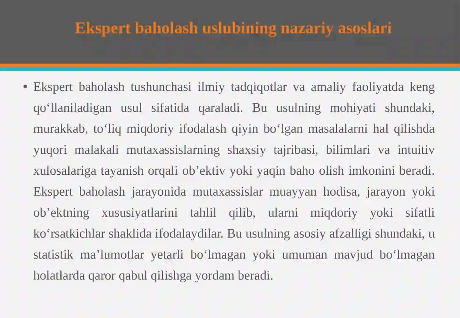 Ekspert baholash uslubi 4