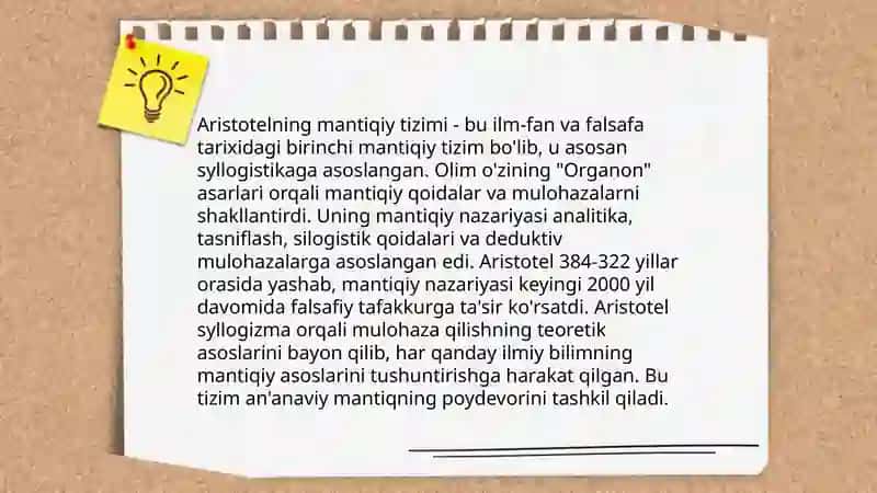Aristotel sillogizmlari tòĝrisida taqdimot 4