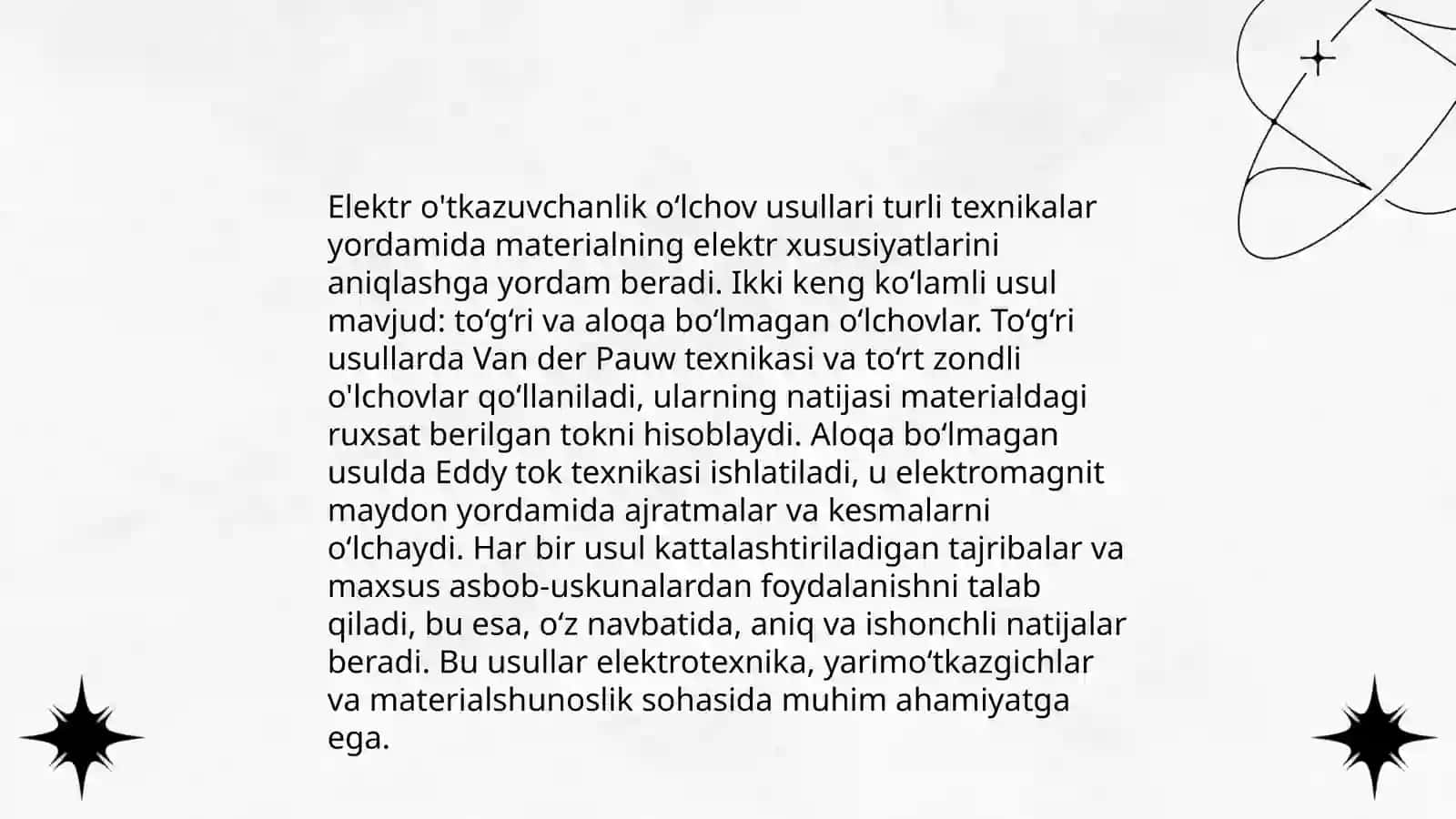 Elektr o'tkazuvchanlikni aniqlash usullari 4