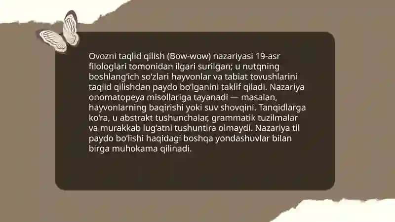 Tilning paydo boʻlishi toʻgʻrisidagi nazariyalar 4