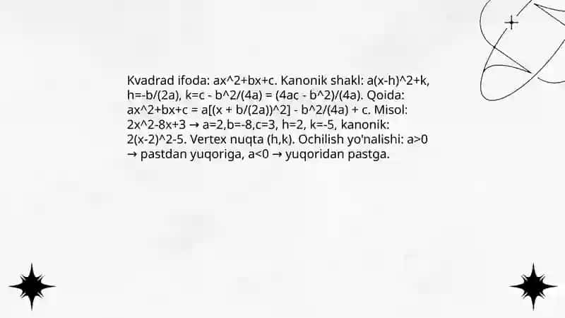Kvadrad tengsizliklar 4
