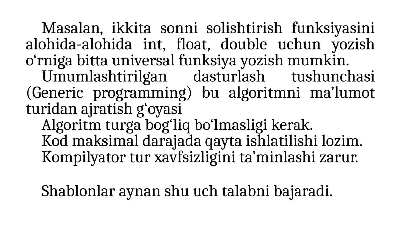 Dasturlash. Shablonlar 4