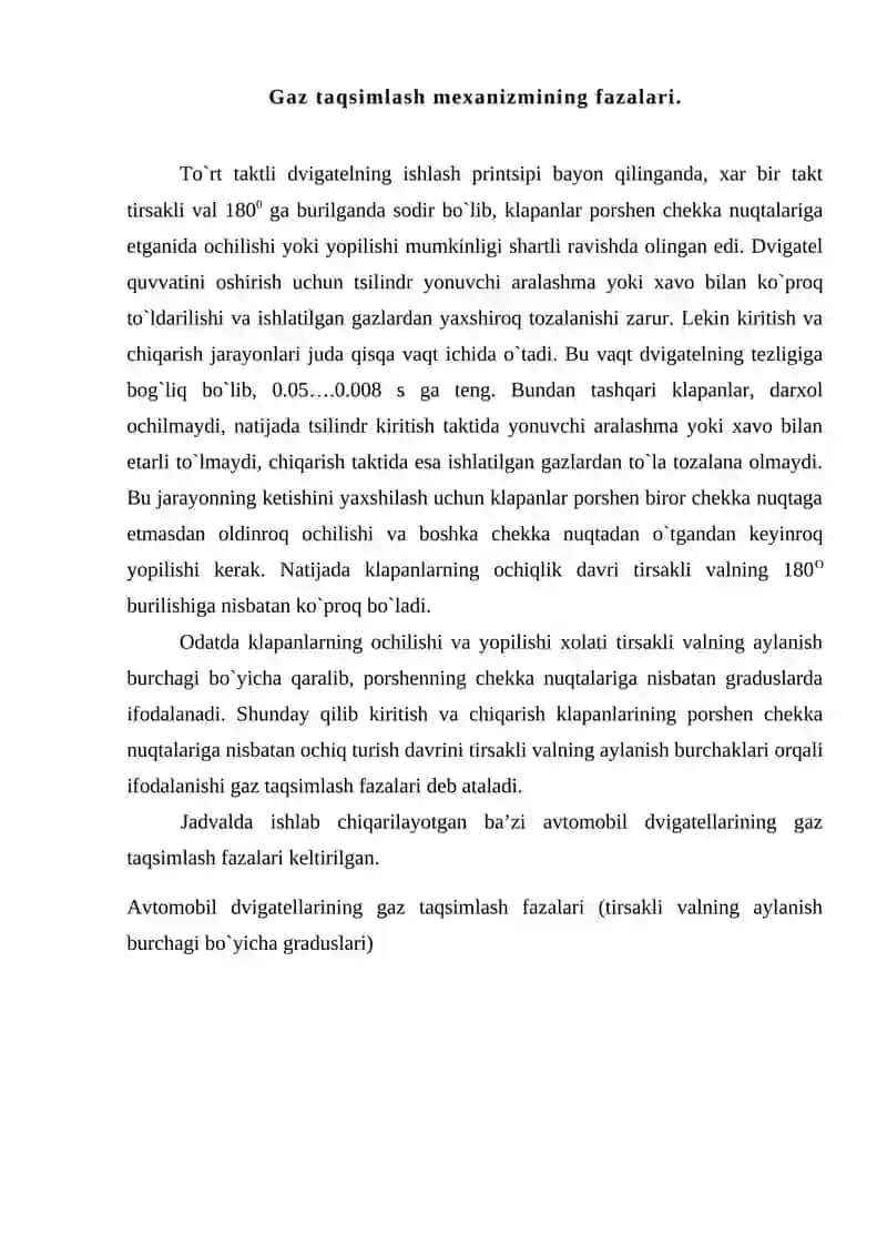 Gaz taqsimlash mexanizmi 4