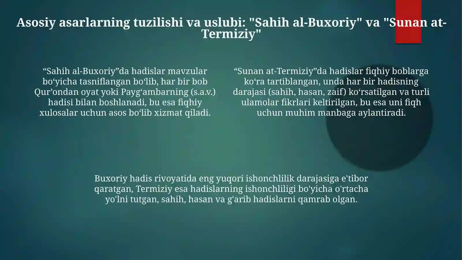 Imom Buxoriy va Imom Termiziyning hadisilari 4