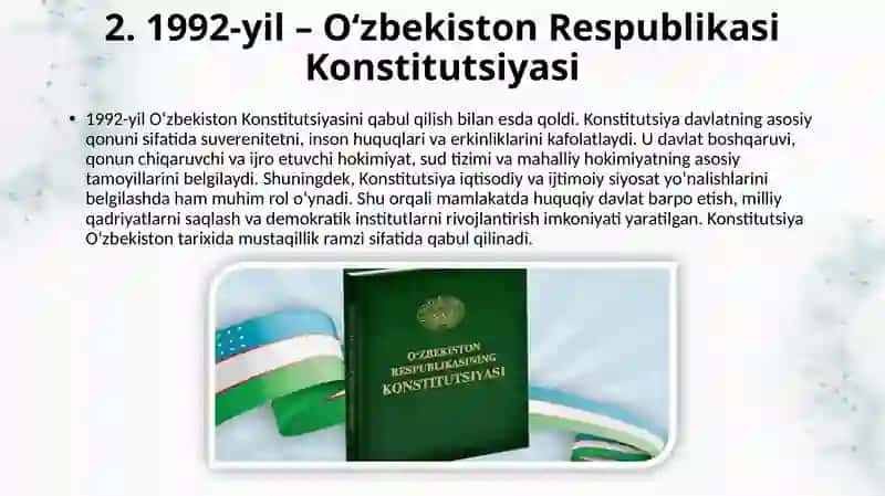 O'zbekistonning eng yangi tarixida muhim islohotlar (1991-2025). 4