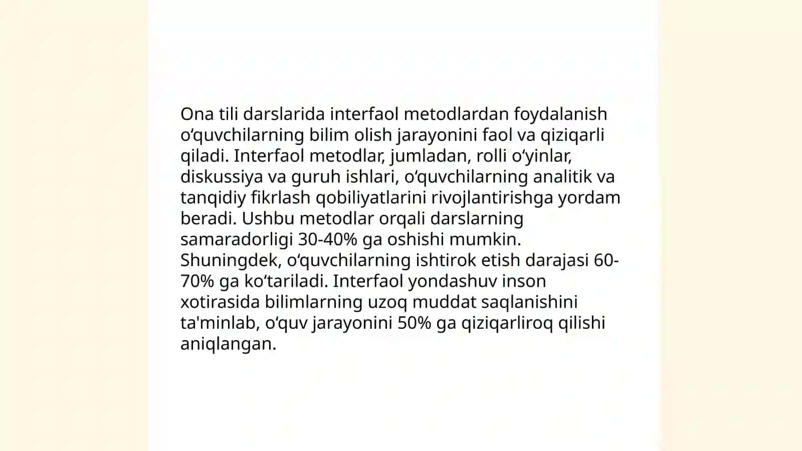 Ona tili darslarida metodlardan foydalanish 4