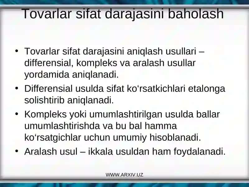 MAHSULOTLAR NOMENKLATURASI VA ASSORTIMENTI TAHLILI 4