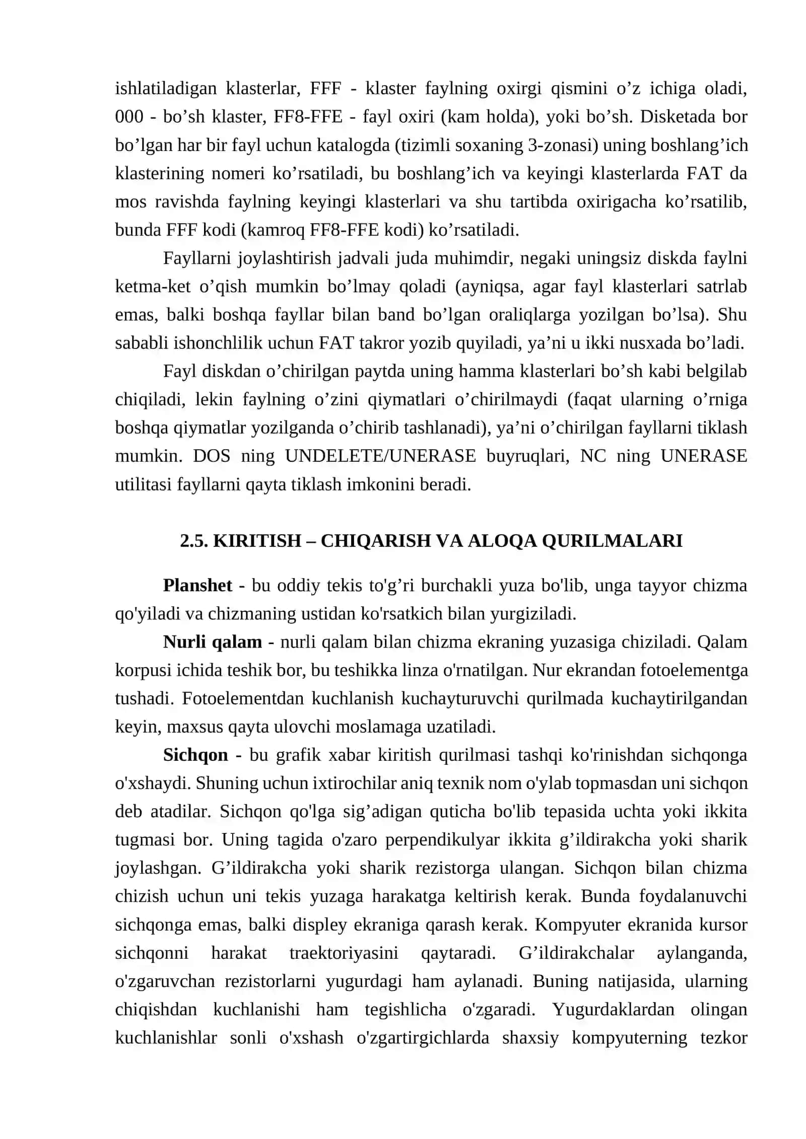 KOMP`YUTER TEXNIKASI ASOSLARI 4