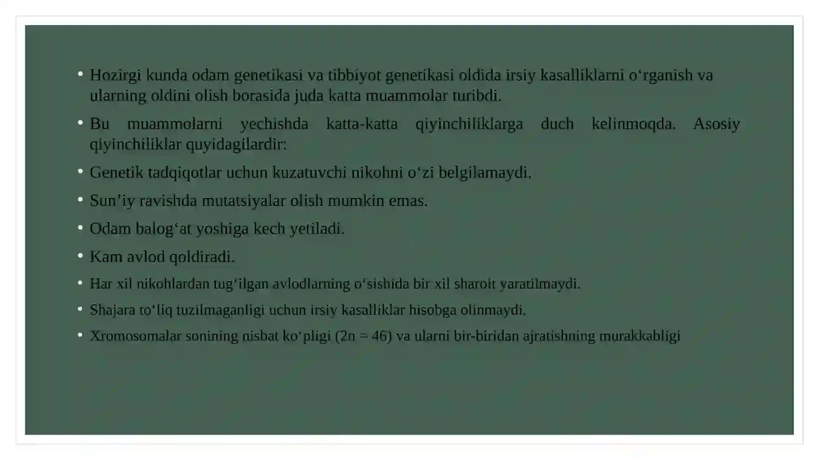 Odam genetikasi va tibbiy genetika 4
