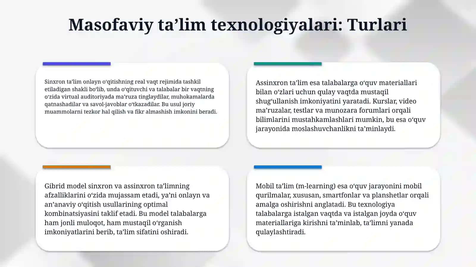 Masofaviy taʼlim texnalogiyalari 4