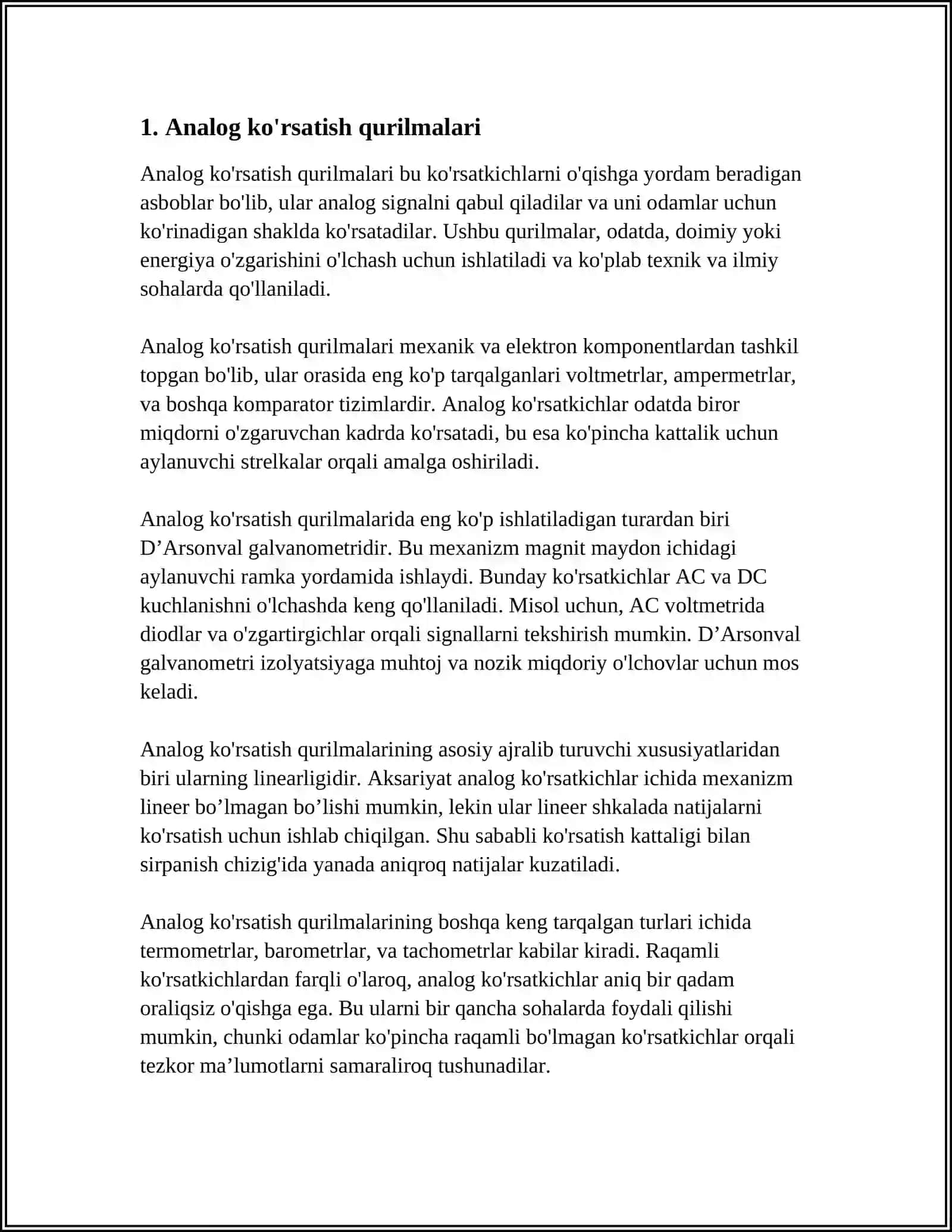 Analog ko'rsatish qurilmalari 4