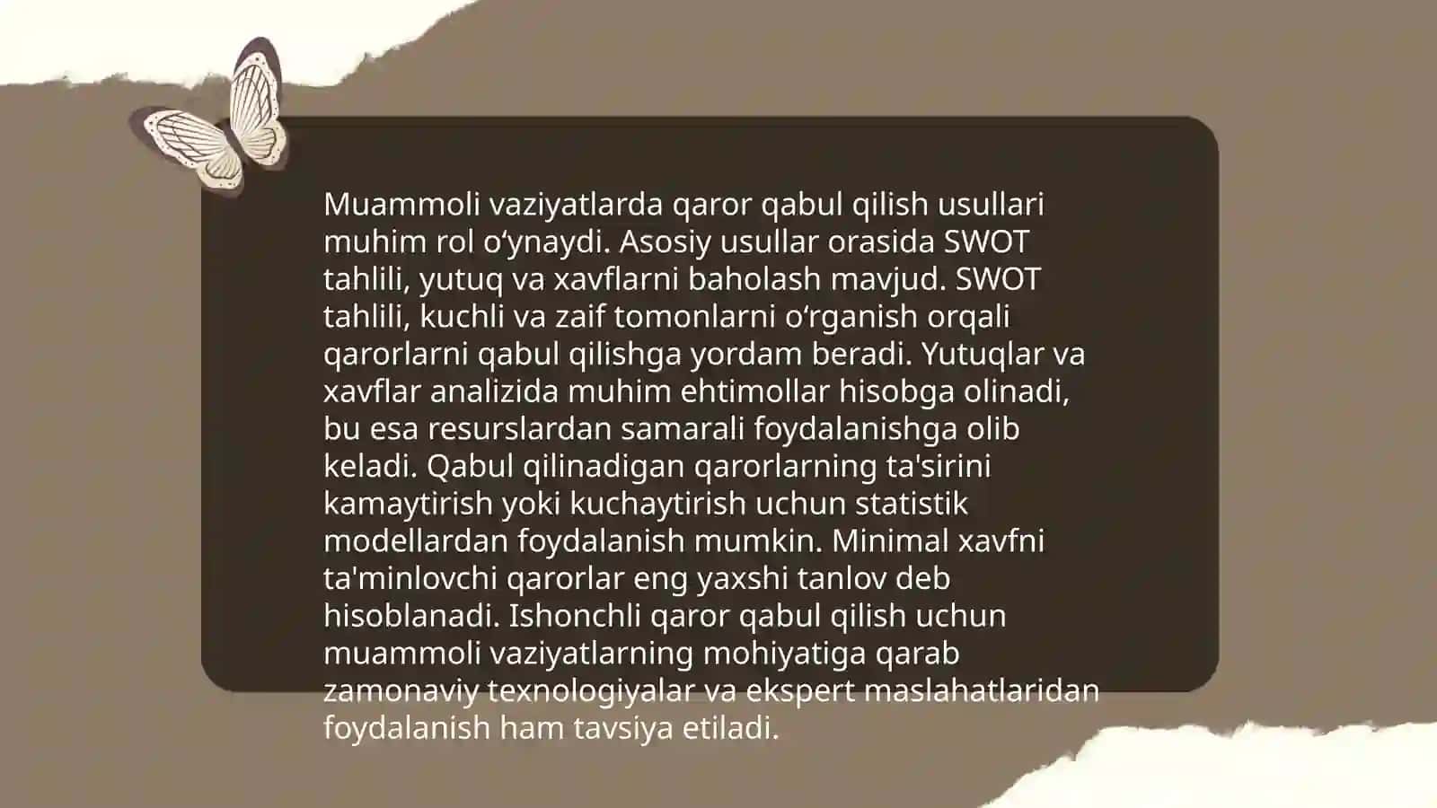 Muammoli vaziyat texnologiyasi 4