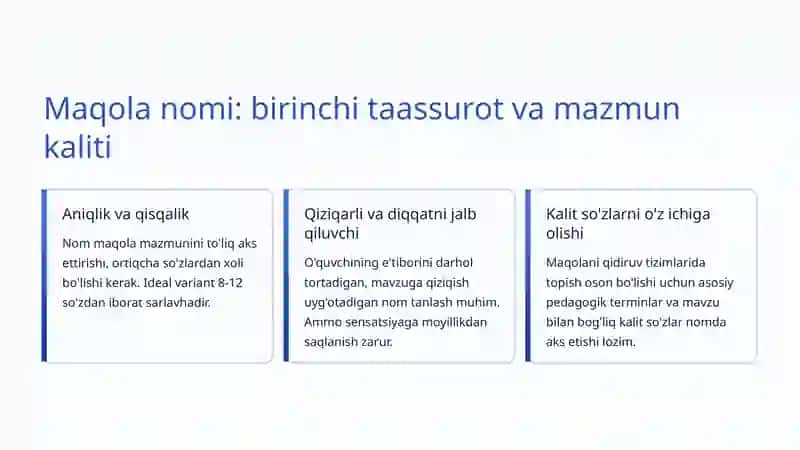Ilmiy-pedagogik maqola yozish asoslari 4